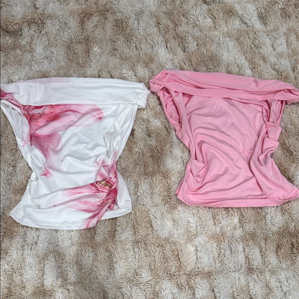 Pink and White Tube Tops